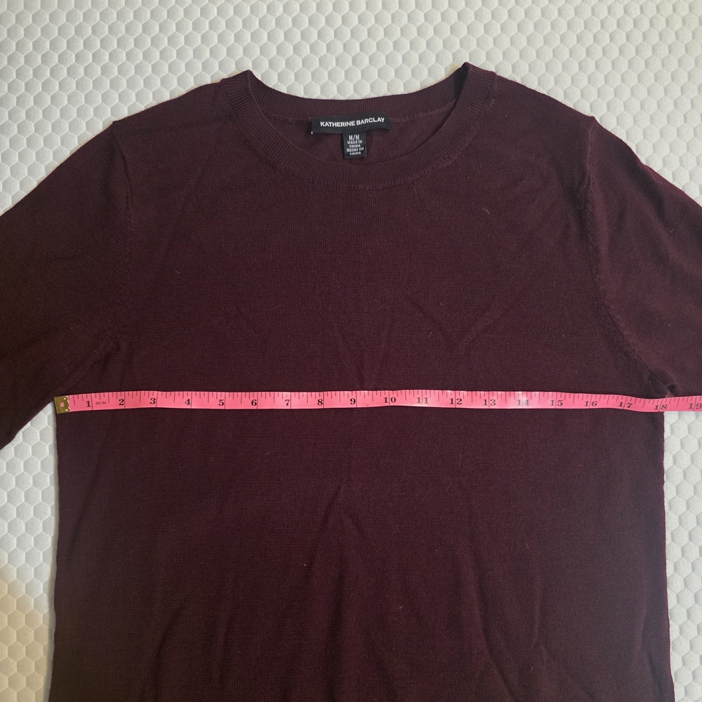 Katherine Barclay Extra Fine Merino Wool Burgundy Sweater | Size M | Luxury Knit - Picture 3 of 8
